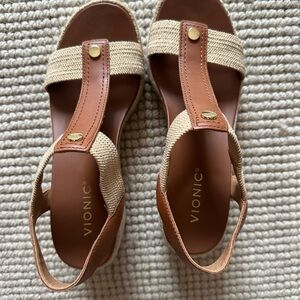 Vionic Platform Wedges - Tan, Size 8M
